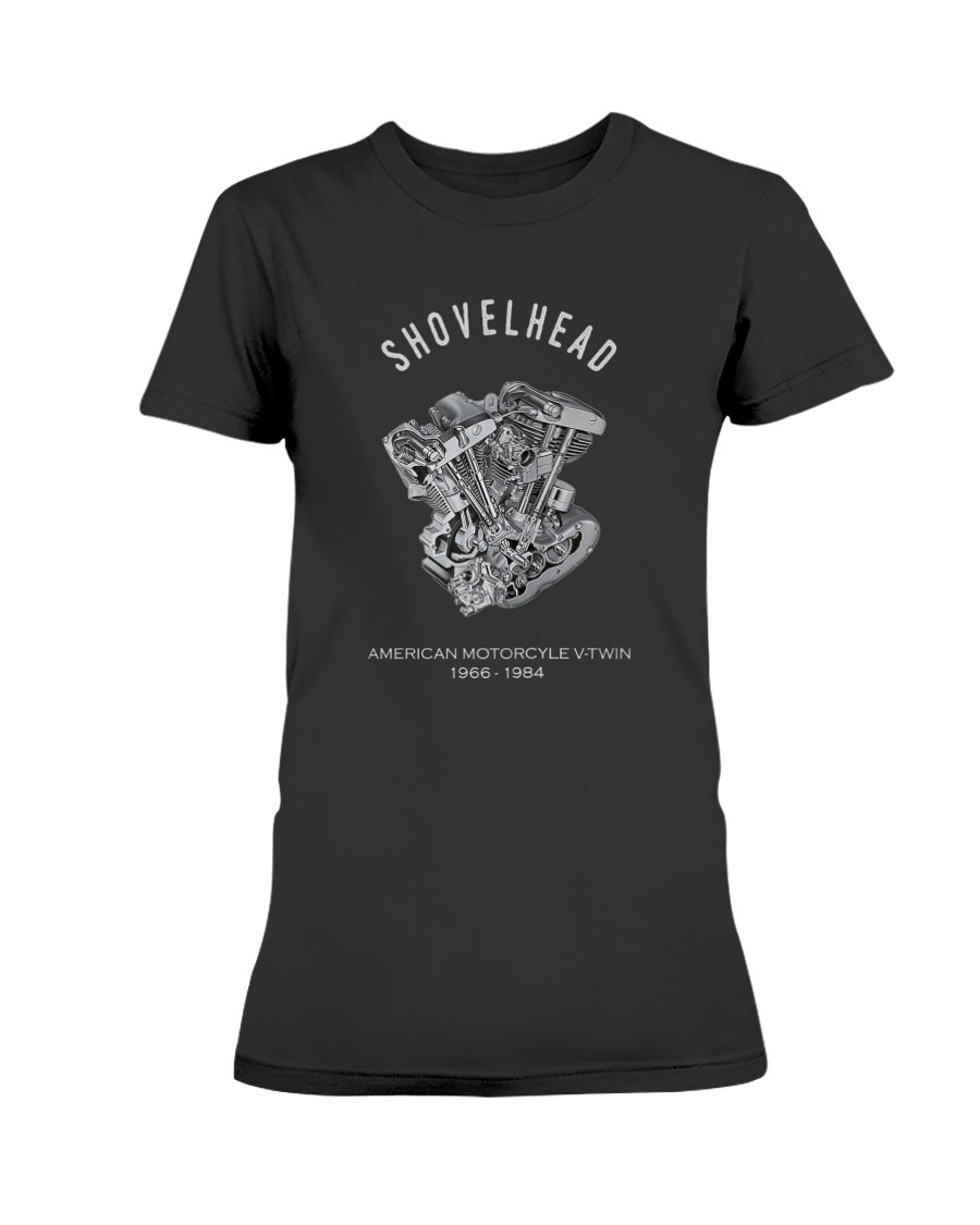 Vintage HD Motorcycle VTwin ShovelHead Engine Drawing Biker T-Shirt