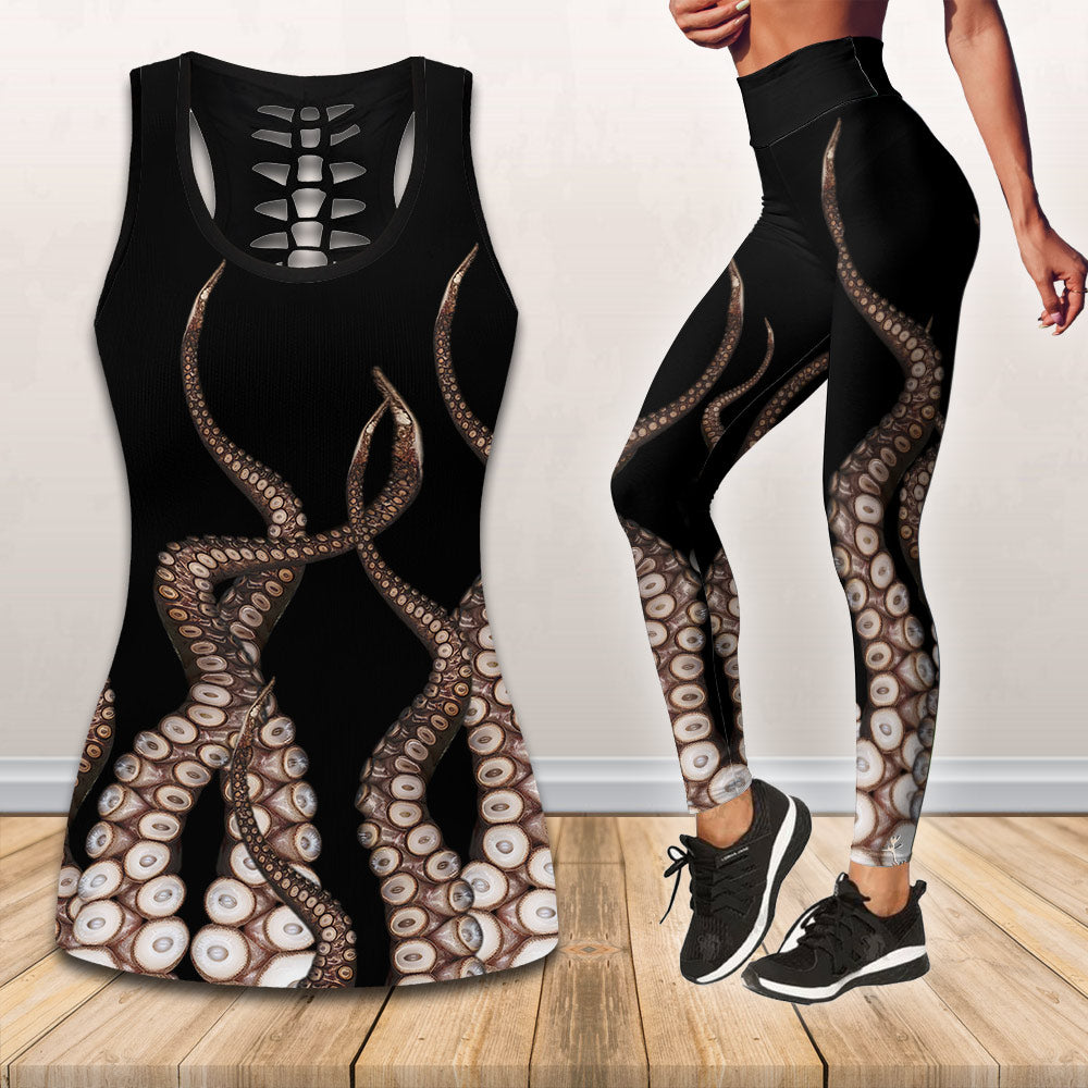 ViticStore™ Animals, Octopussy Moar Active Wear, Octopus Yoga Wear All Size All Over Printed 3D Tank Top & Leggings