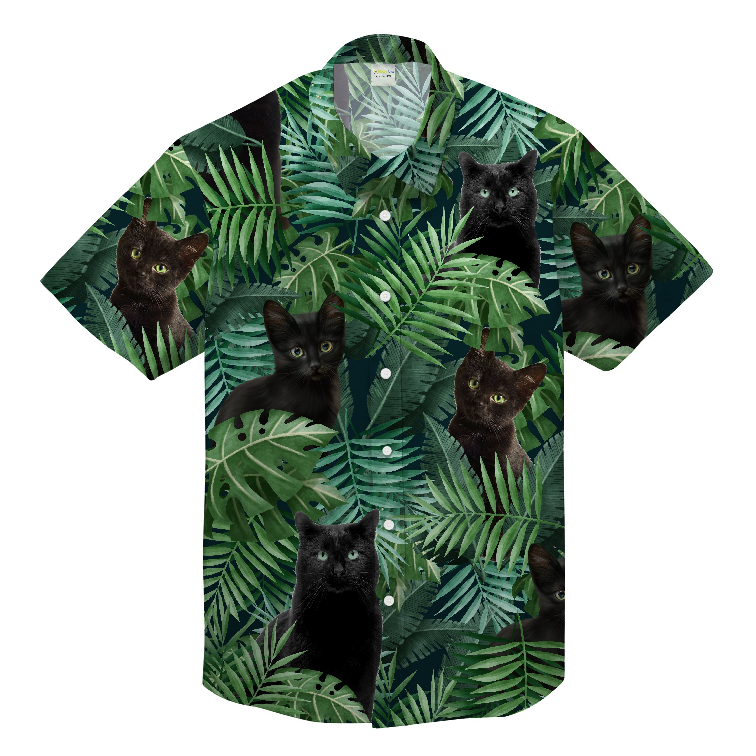 Tropical Black Cat Hawaiian Shirt Gift For Cat Lover Chipteeamz – TNN376