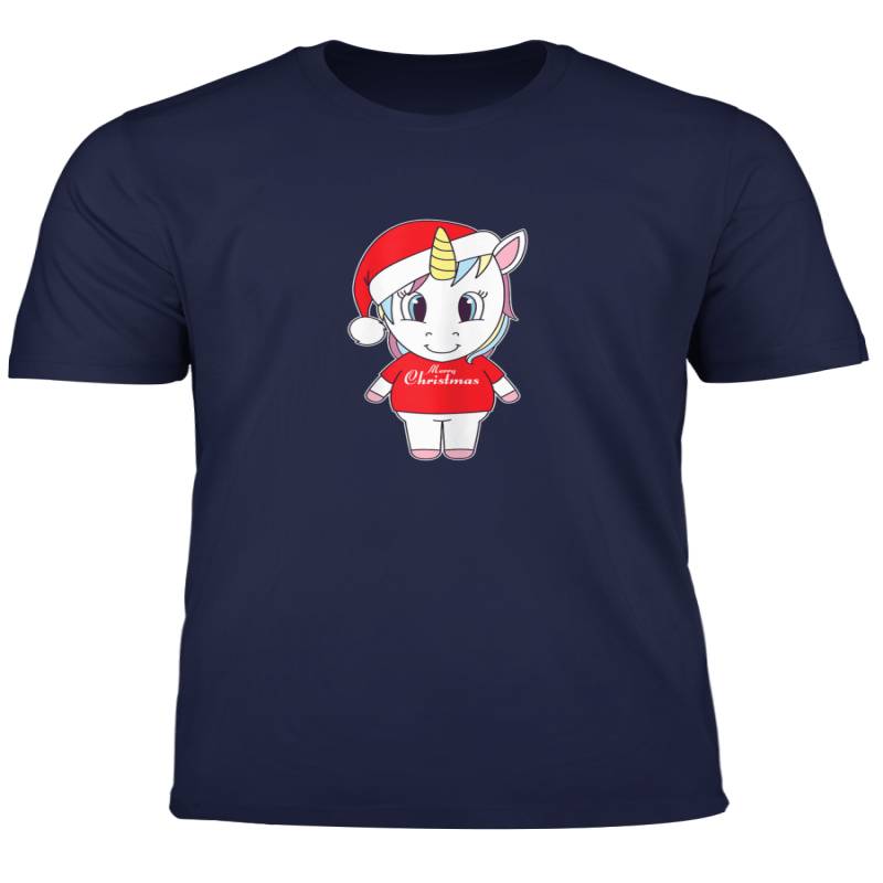 Xmas Unicorn Cute Fun Pony Horse Animal Girls Women Kids T Shirt