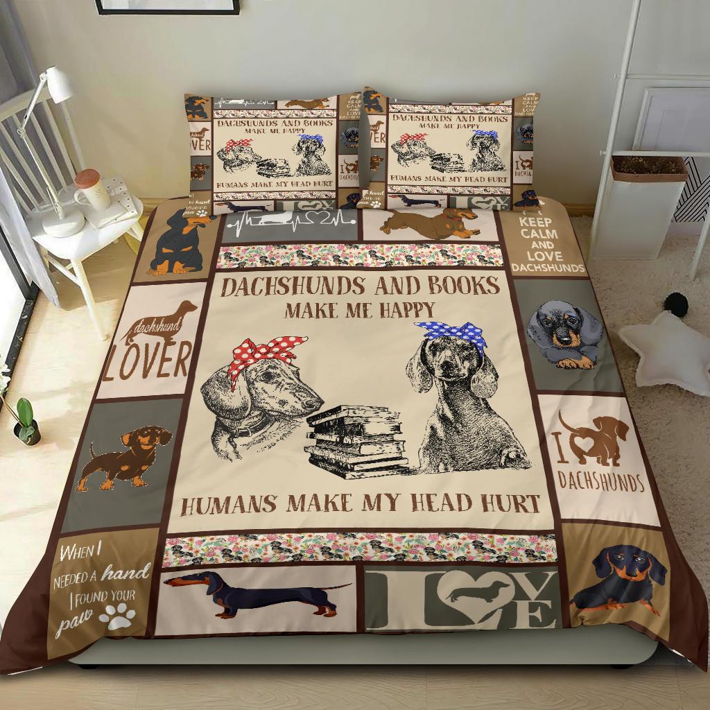 Dachshund Quilt Bedding Duvet Cover And Pillowcase Set
