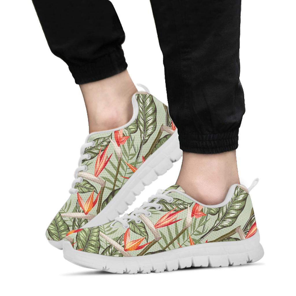 Bird Of Paradise Pattern Print Design BOP08 Sneakers White