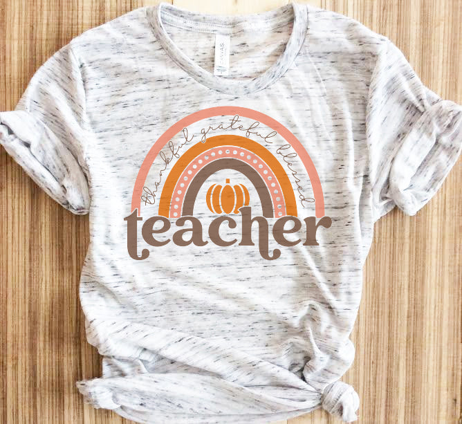 Thanksgiving Teach Rainbow Shirt