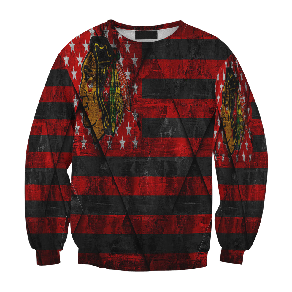 Chicago Blackhawks Emblem Flag2 Gift For Fan 3D Full Printing Sweatshirt