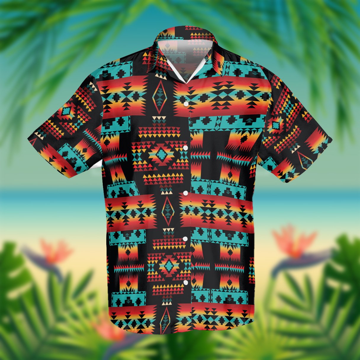 Black Native Tribes Pattern American Hawaii Shirt Ha19528