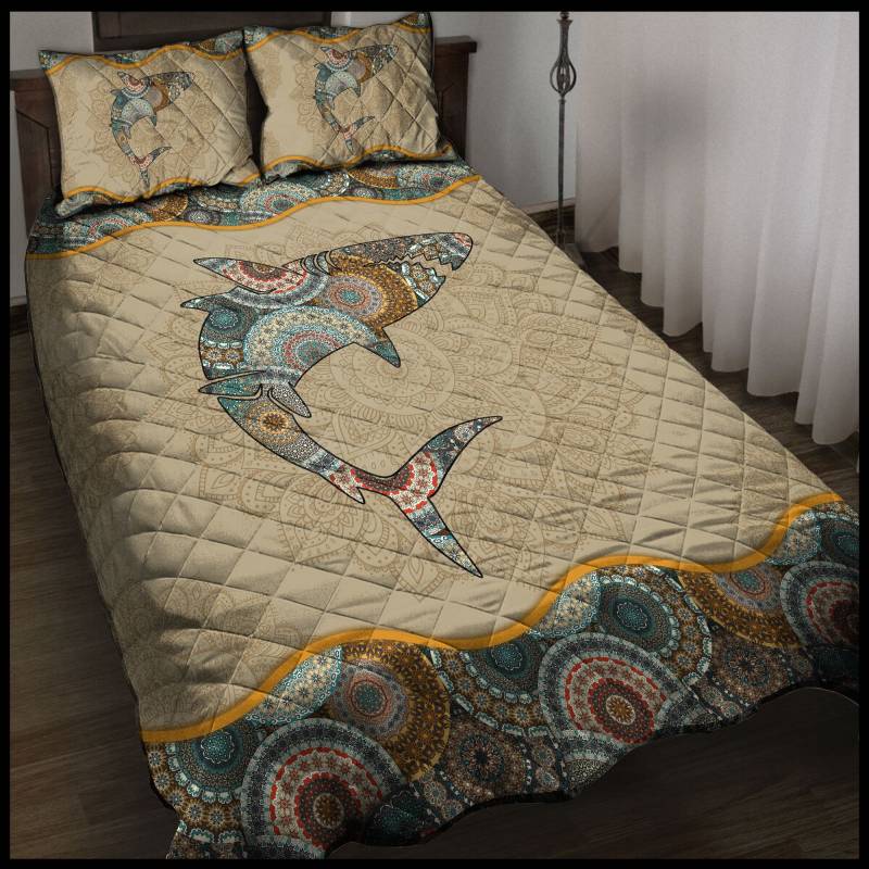 Shark Mandala D805 – Quilt Bedding Set