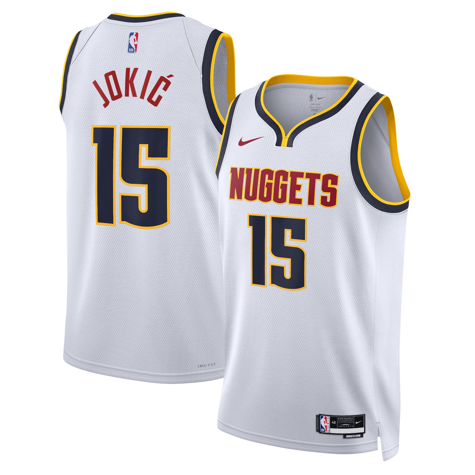 Denver Nuggets Association Edition Swingman Jersey – White – Nikola Jokic – Unisex