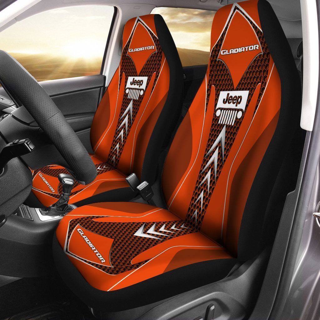 Jeep Gladiator Ttt-Ht Car Seat Cover (Set Of 2) Ver 1 (Orange)