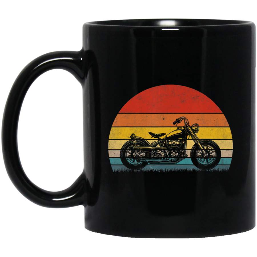 Vintage Biker Motorcycle Silhouette Retro 70s Coffee Mug