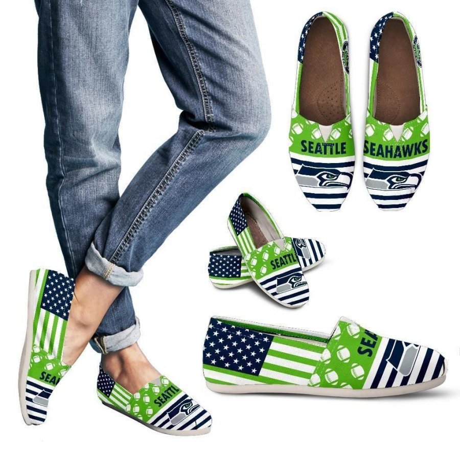 American Flag Seattle Seahawks Casual Shoes #973