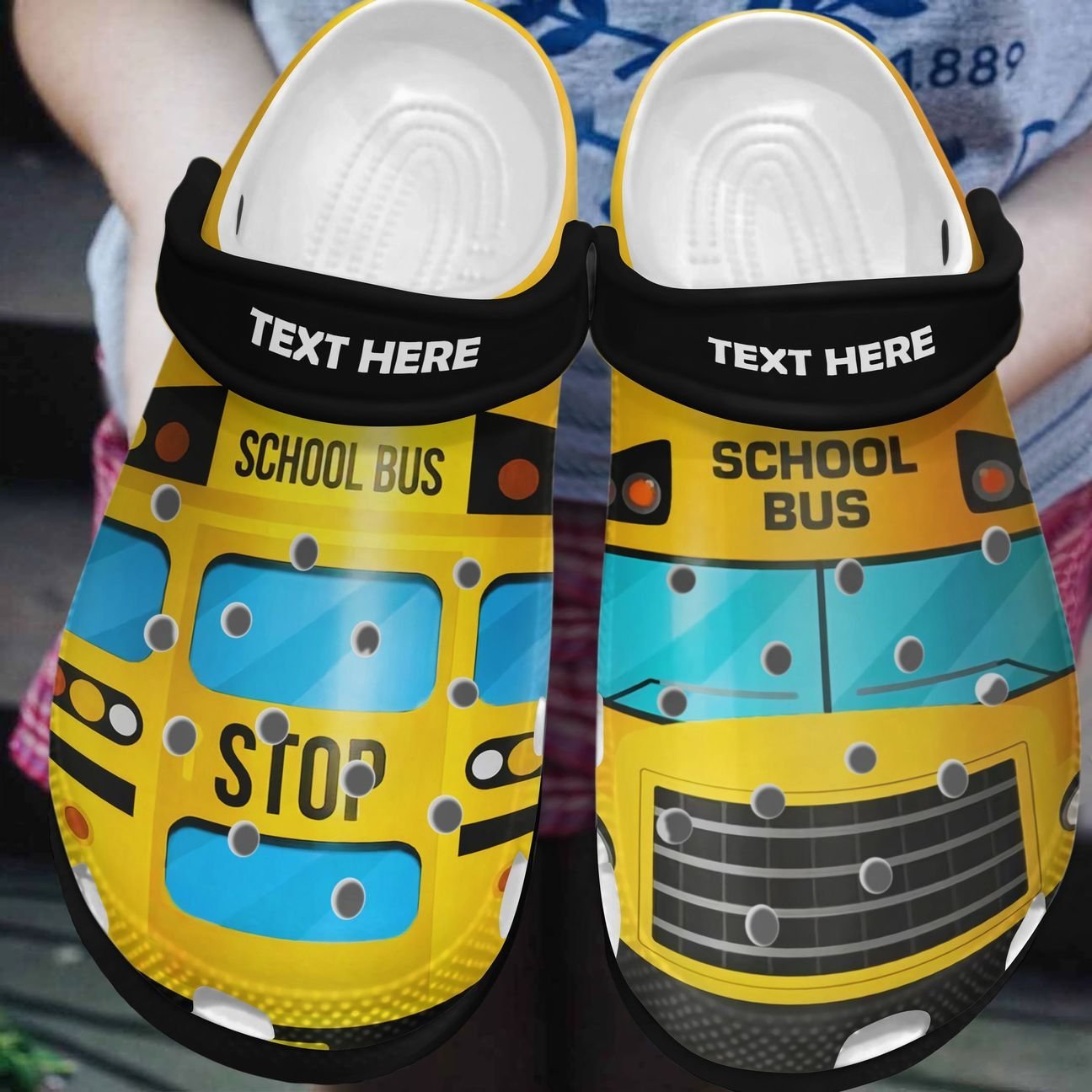 Bus Driver Personalized Clog, Custom Name, Text, Color, Number Fashion Style For Women, Men, Kid, Print 3D Great School Bus Driver