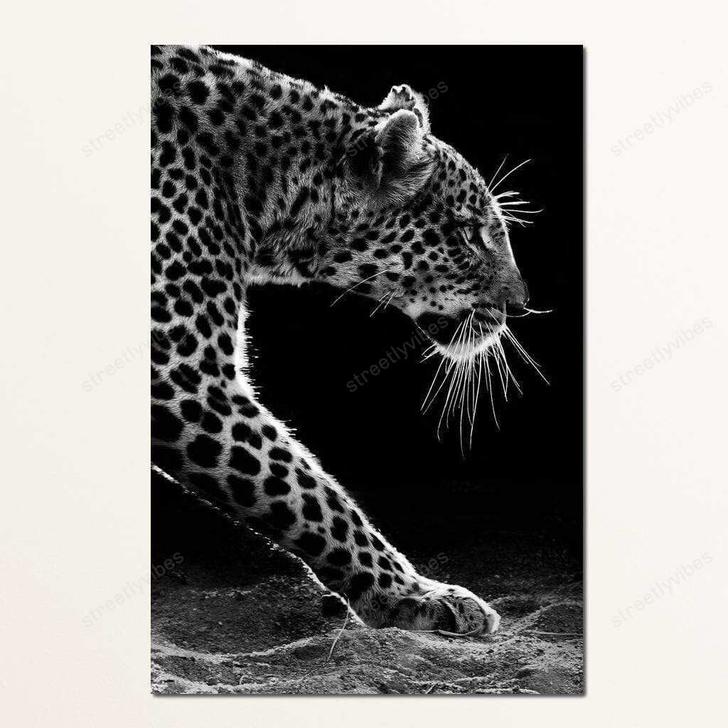 Black And White Leopard Canvas