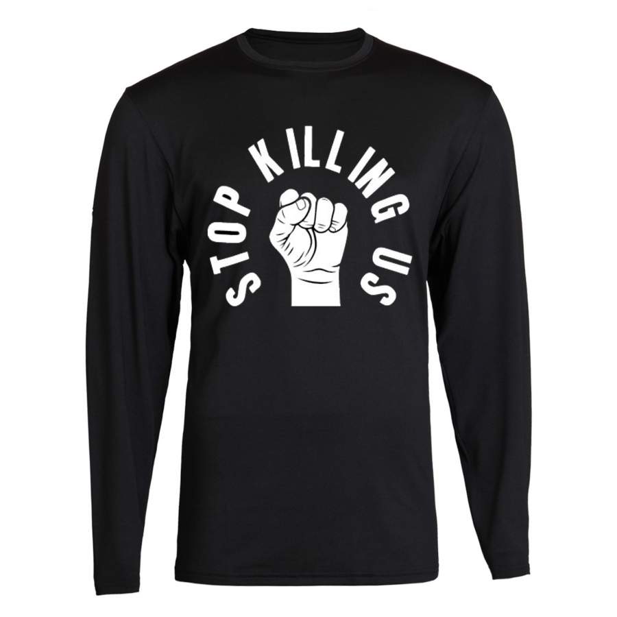 Stop Killing Us , I CANT BREATHE black Lives matter support  S – 2XL Black Long Sleeve tee