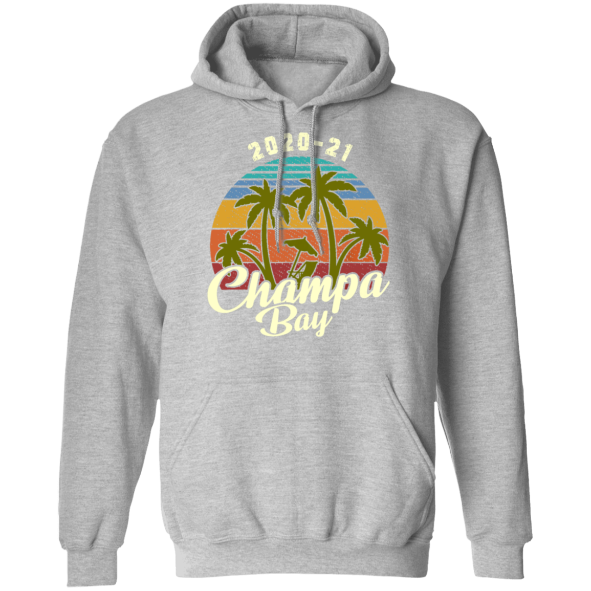 Champa Bay 2020 2021 Florida Shirt Vintage Palm Trees Sunset Hoodie