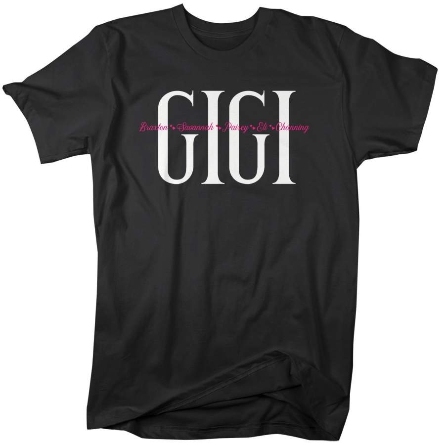 Men’s Personalized Grandma T-Shirt Grandma Shirts Gigi Shirt Names Grandchildren Gift Idea Mother’s Day