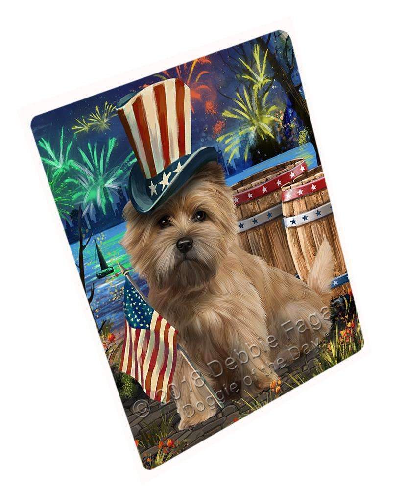 4Th Of July Independence Day Fireworks Cairn Terrier Dog At The Lake Blanket Blnkt74604