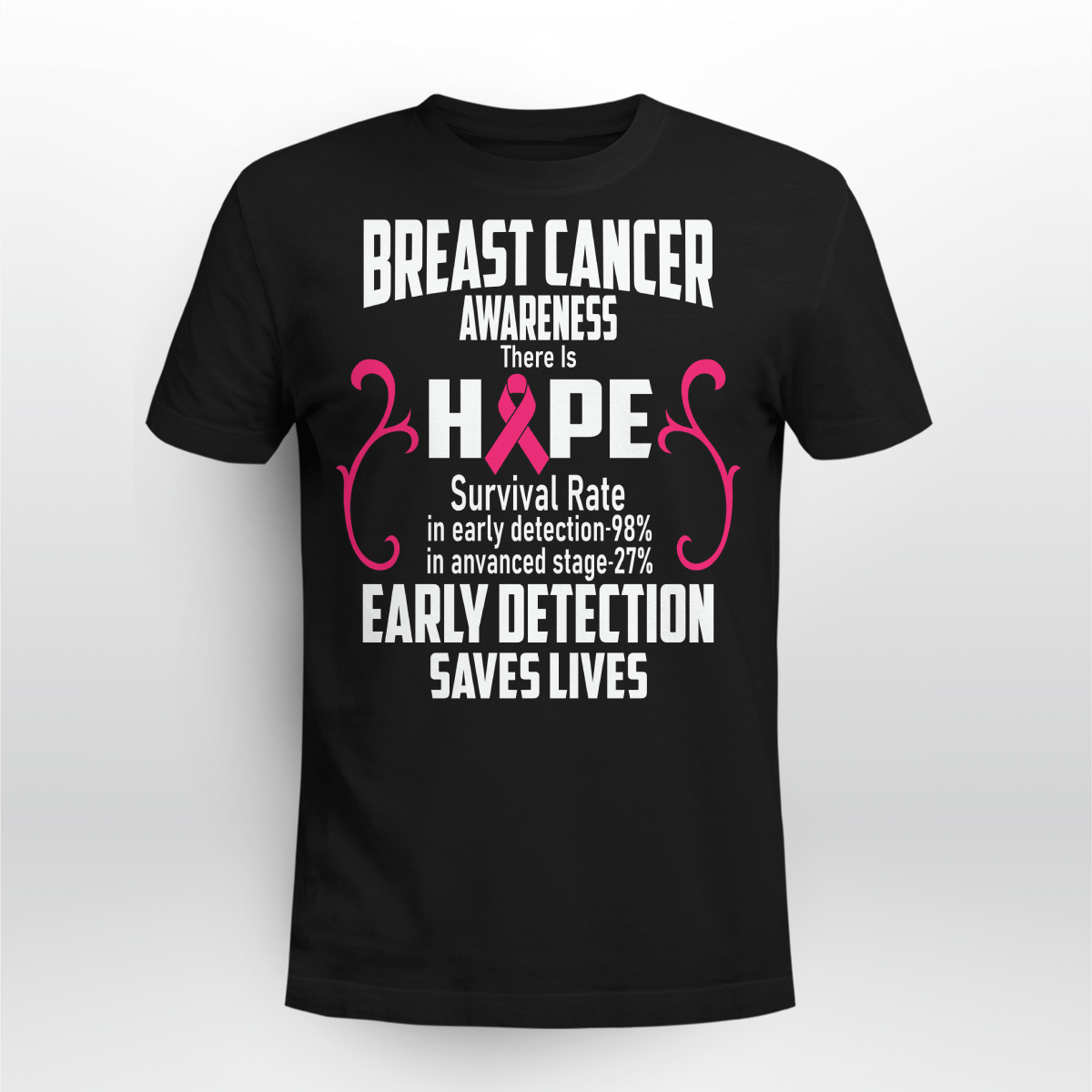 Breast Cancer Awareness Tshirt For Black Woman Shirt There Is Hope Survival Rate Shirt