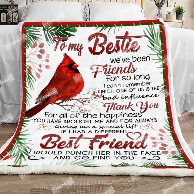 To My Bestie, Best Friend Gift, Christmas Gift For Bestfriend, Blanket Cozy Fleece Blanket Sherpa Blanket