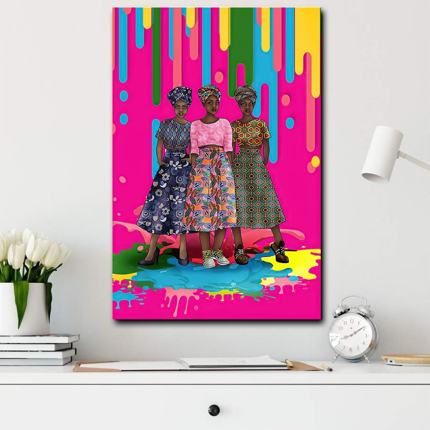 Melanin Art Poster Black Girls Bestfriend 4Ever Black African Home Decoration