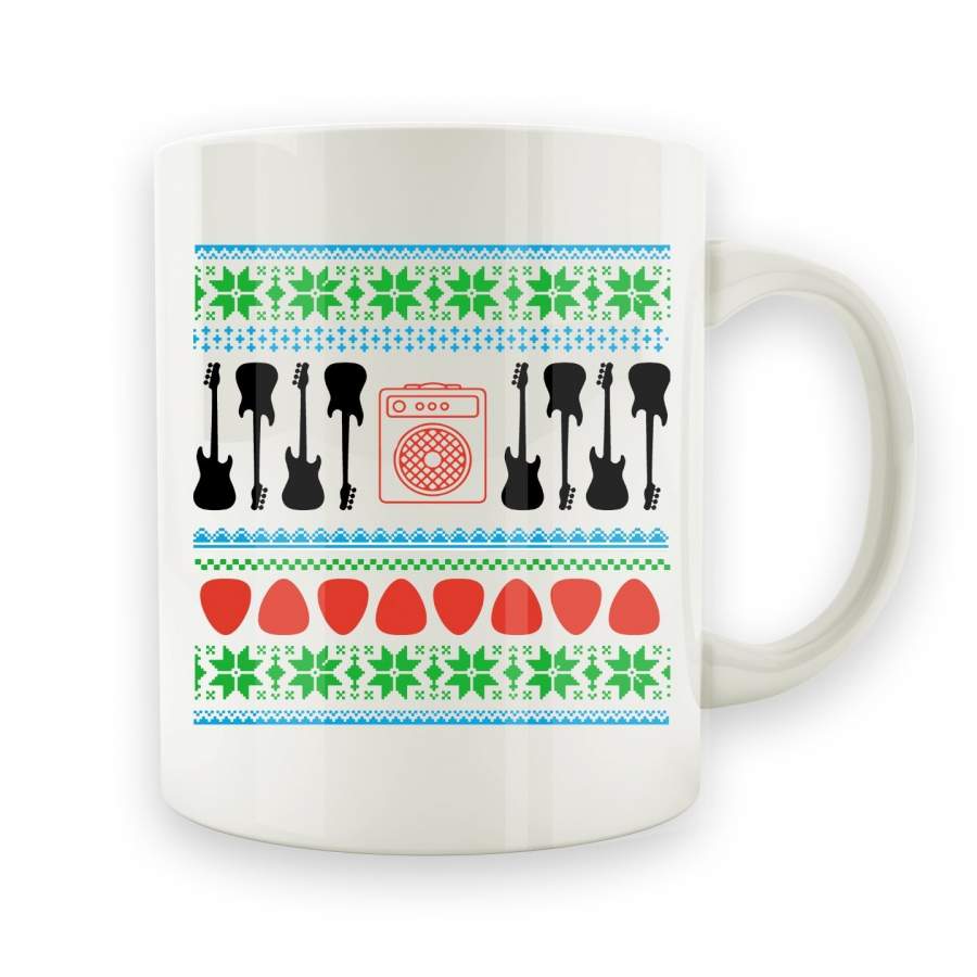 Bass Guitar Ugly Christmas Sweater – 15oz Mug