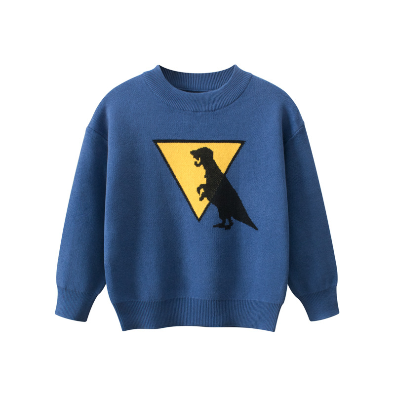 2022 Kids Cute Dinosaur Cartoon Spring Autumn Thin Sweater Boys Girls Clothes Cotton Long Sleeve Kids Baby Sweatshirts 1-9 Years alx