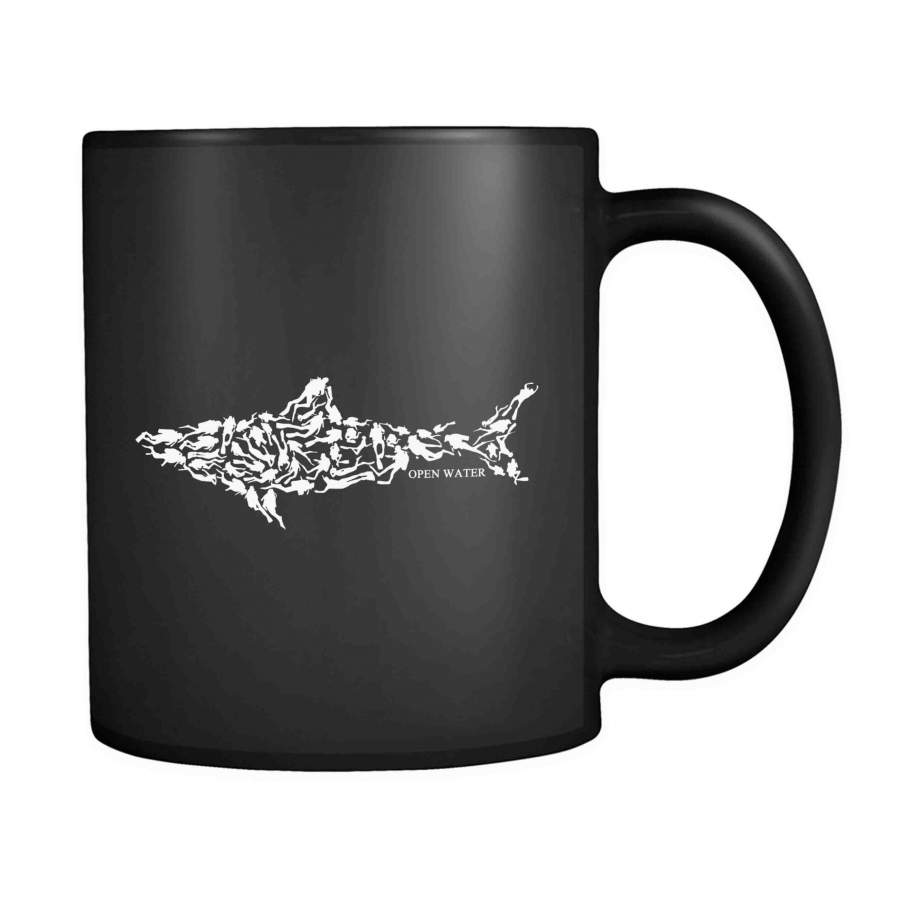 Shark Diving Divers Great White Scuba Funny 11oz Mug