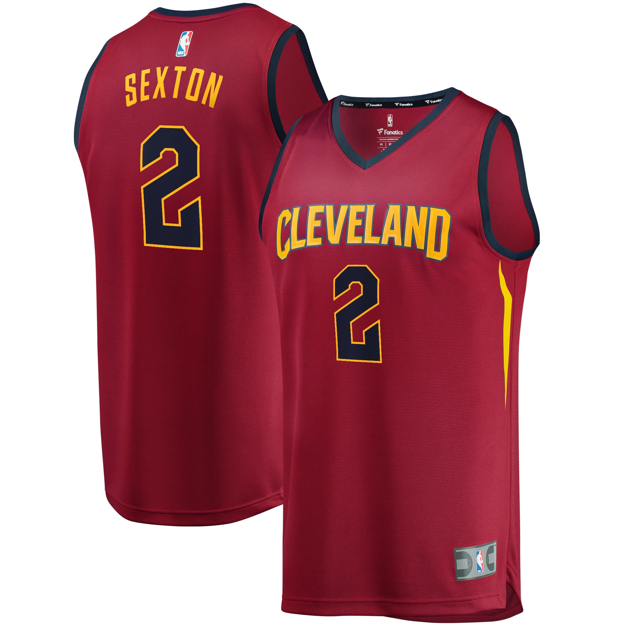 Collin Sexton Cleveland Cavaliers Fanatics Branded Replica Fast Break Jersey Wine Icon Edition NBA