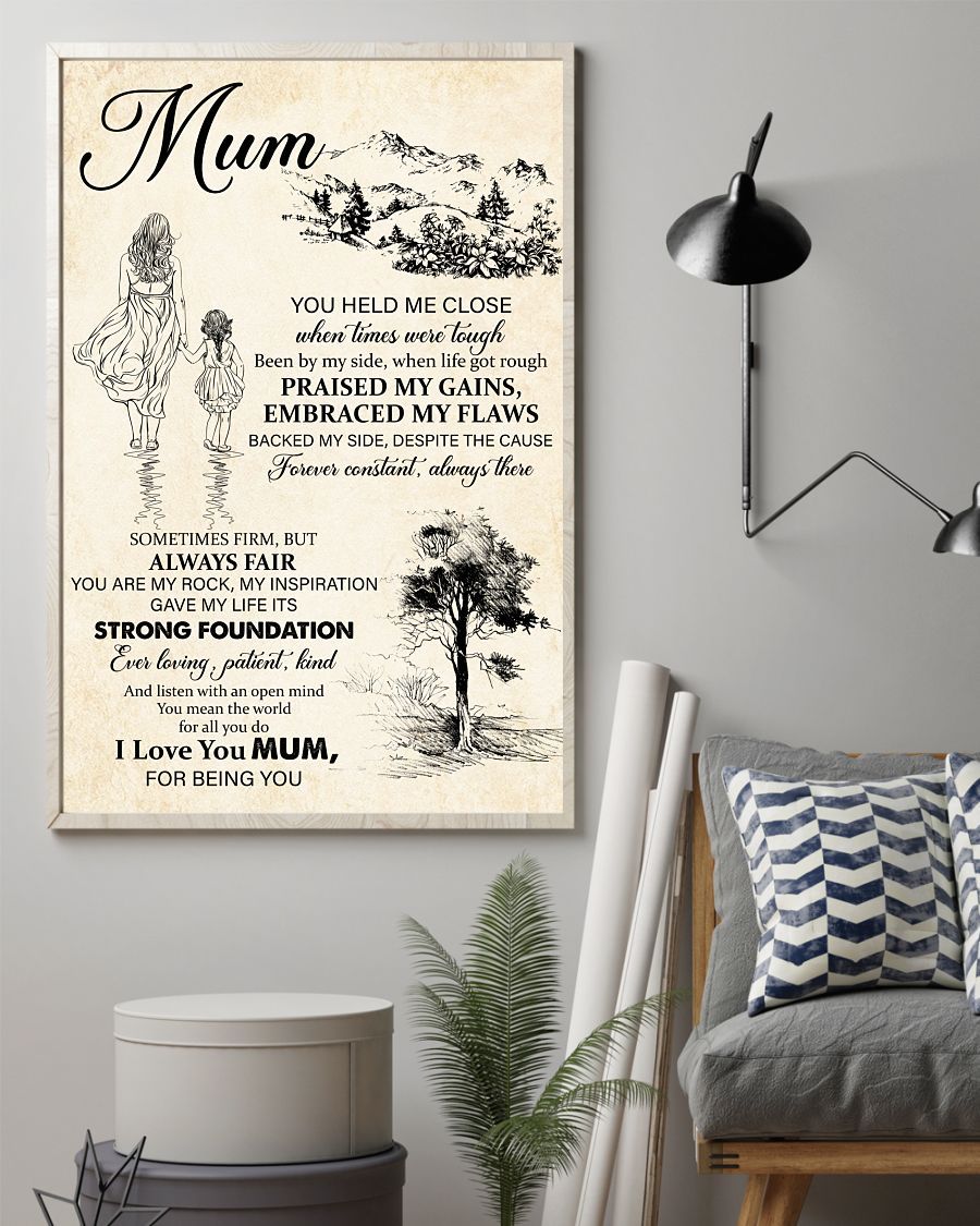 You Held Me Close When Times Were Tough Canvas And Poster, Mother’s Day Greetings, Mother’s Day Gift From Daughter To Mom, Warm Home Decor Wall Art Visual Art