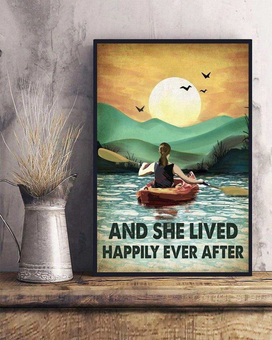 And She Lived Happily Ever After – Best Idea Gift For Beach Lover, Gift For Home Decor, Gift For Family – Horizontal Canvas Matte Canvas Wall Art