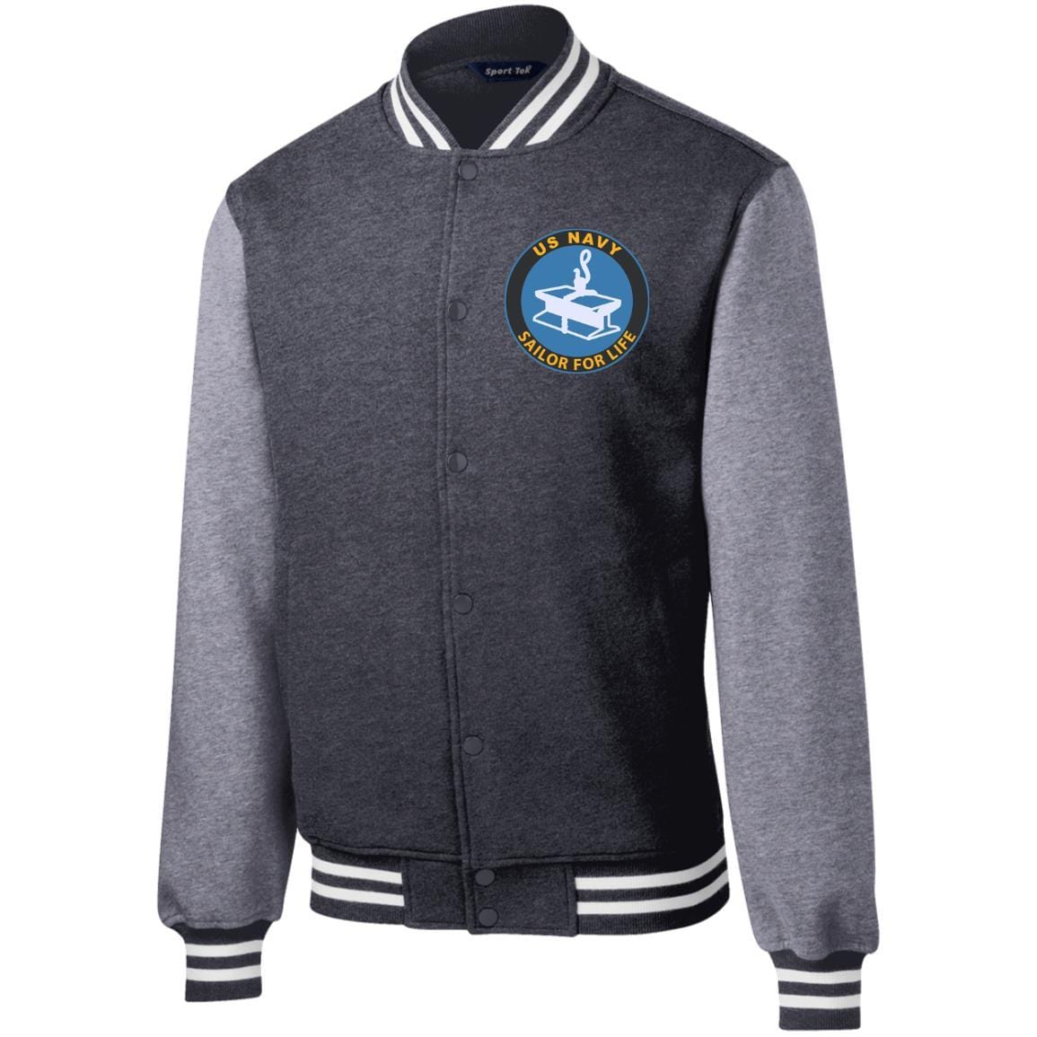 Us Navy Steelworker Sw Logo_Sfl Embroidered Fleece Letterman Jacket ...