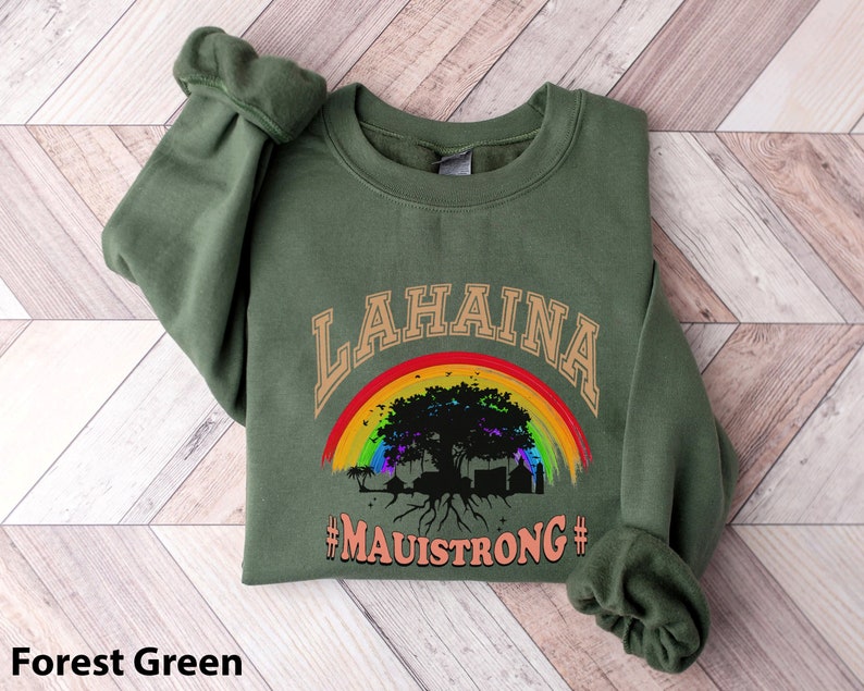 Maui Strong Lahaina Sweatshirt, Maui Hawaii Shoreline Sweatshirt, Support Maui Fire Victims Sweatshirt, Maui Love & Peace Awareness Sweatshirt Sws2130