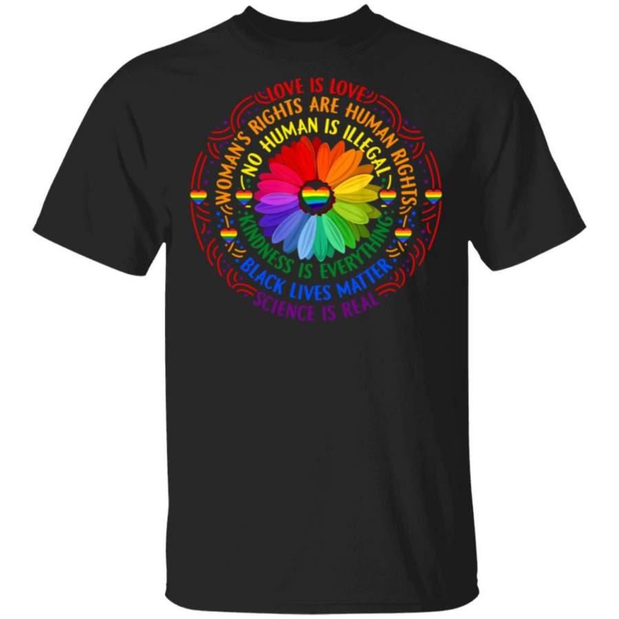 Rainbow Black Lives Matter Science LGBT Pride Flower shirts