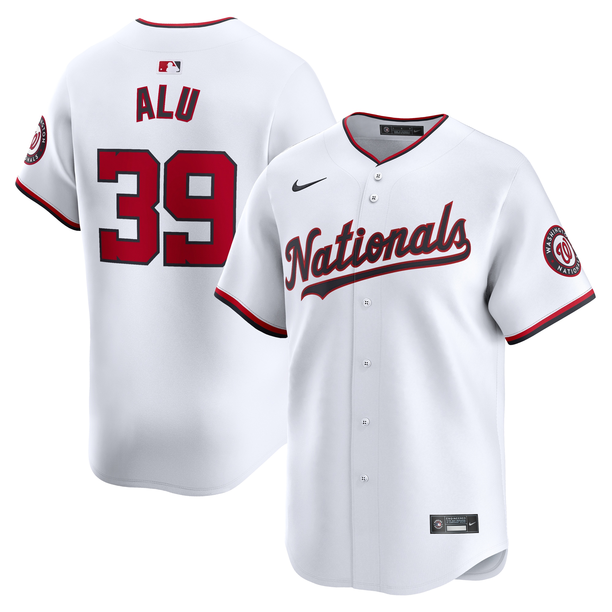 Jake Alu Washington Nationals Home Limited Player Jersey – White