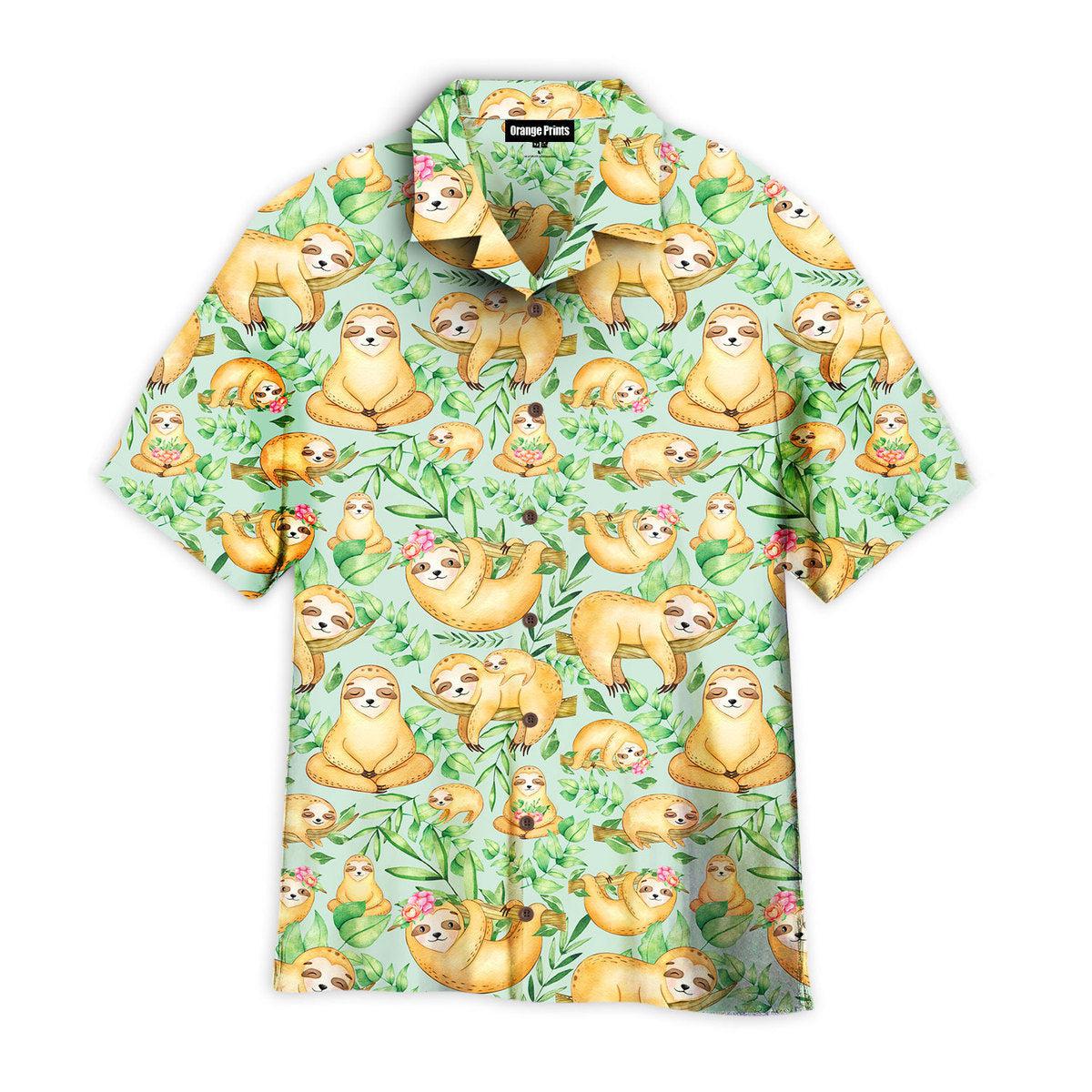 Sloth Flower Aloha Hawaii Shirt For Men Women Ha45457