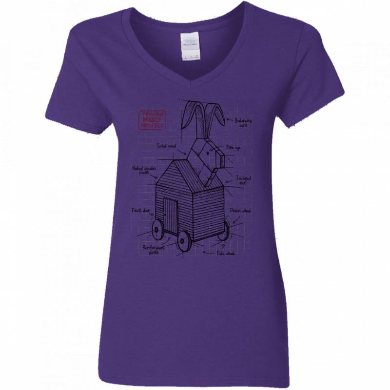 Trojan Rabbit Plan Women’s V-Neck T-Shirt