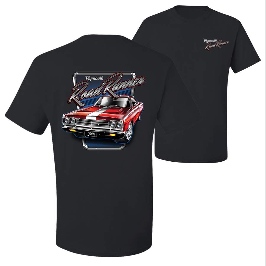 Vintage 1969 Plymouth Roadrunner Classic Logo F&B Front & Back Cars T-Shirt