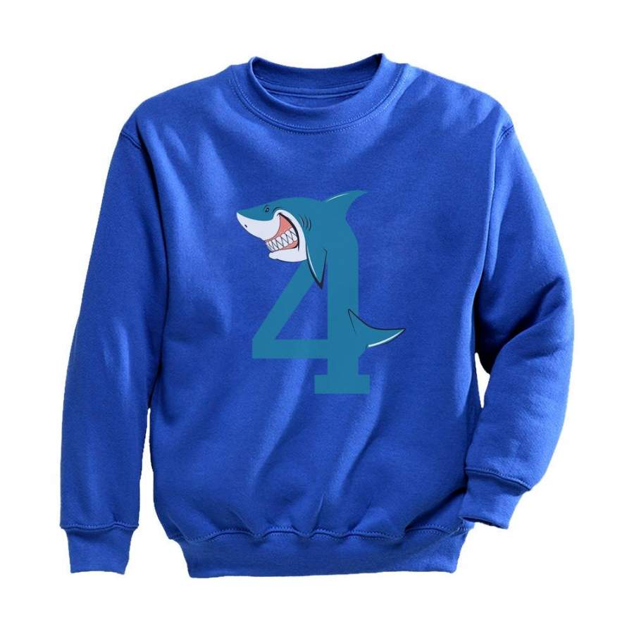 4th Birthday Shark Four Year Old Toddler/Kids Sweatshirt