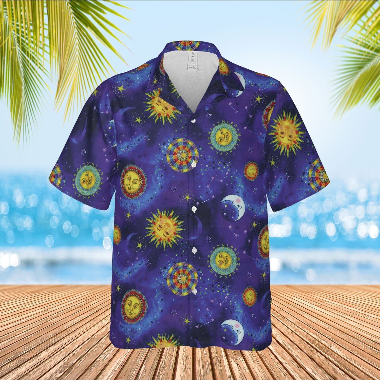 Hippie Sun And Moon Purple Galaxy Unisex Hawaii Shirts Ha42430