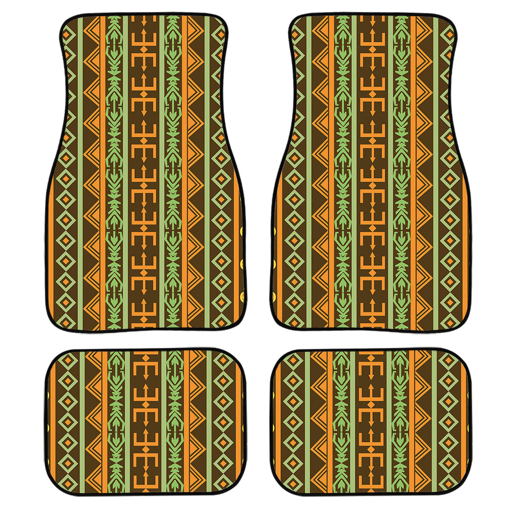 African Tribal Inspired Pattern Print Front And Back Car Floor Mats, Front Car Mat