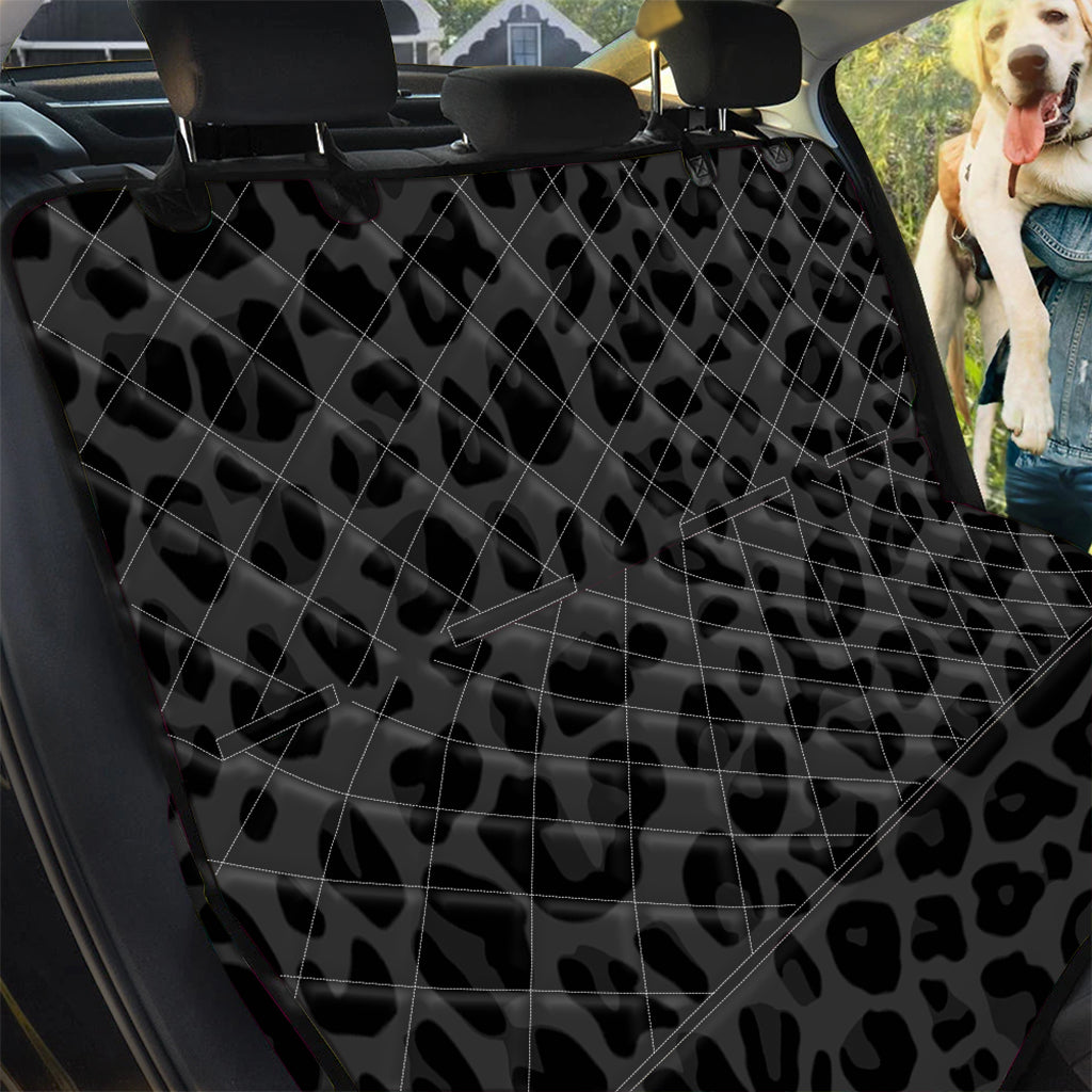 Black Leopard Print Pet Car Back Seat Cover