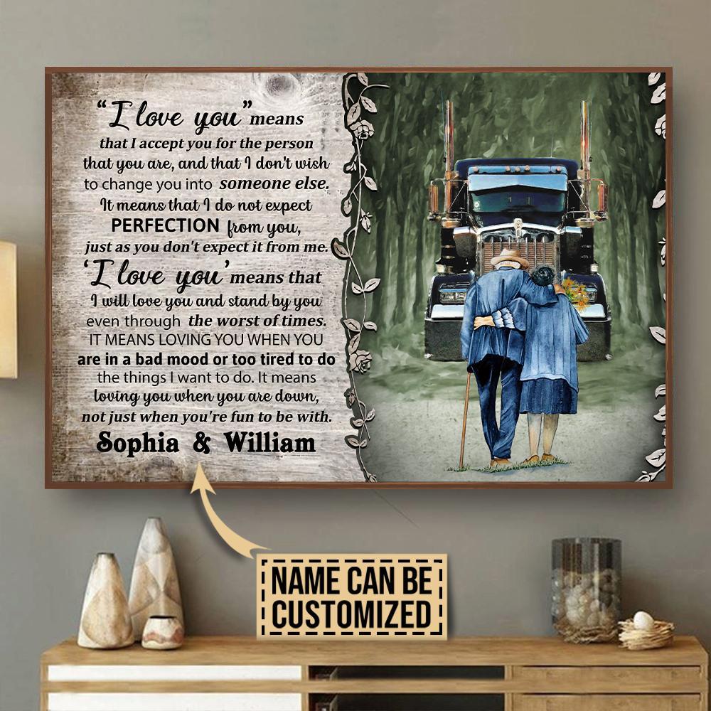 Aeticon Gifts Personalized Truck I Love You Canvas Mom Dad Gift Home Decor