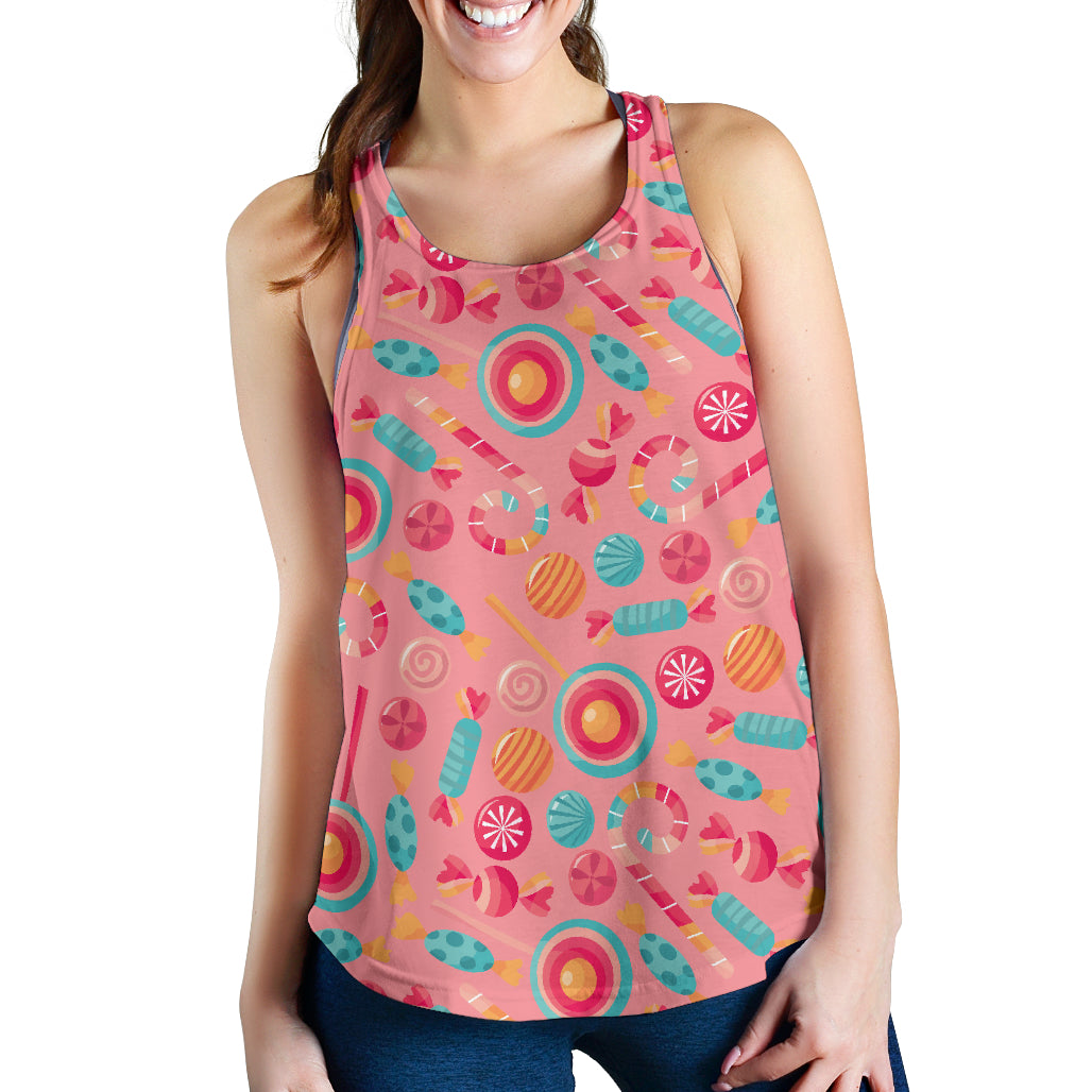 Colorful Candy Pattern Women Racerback Tank Top