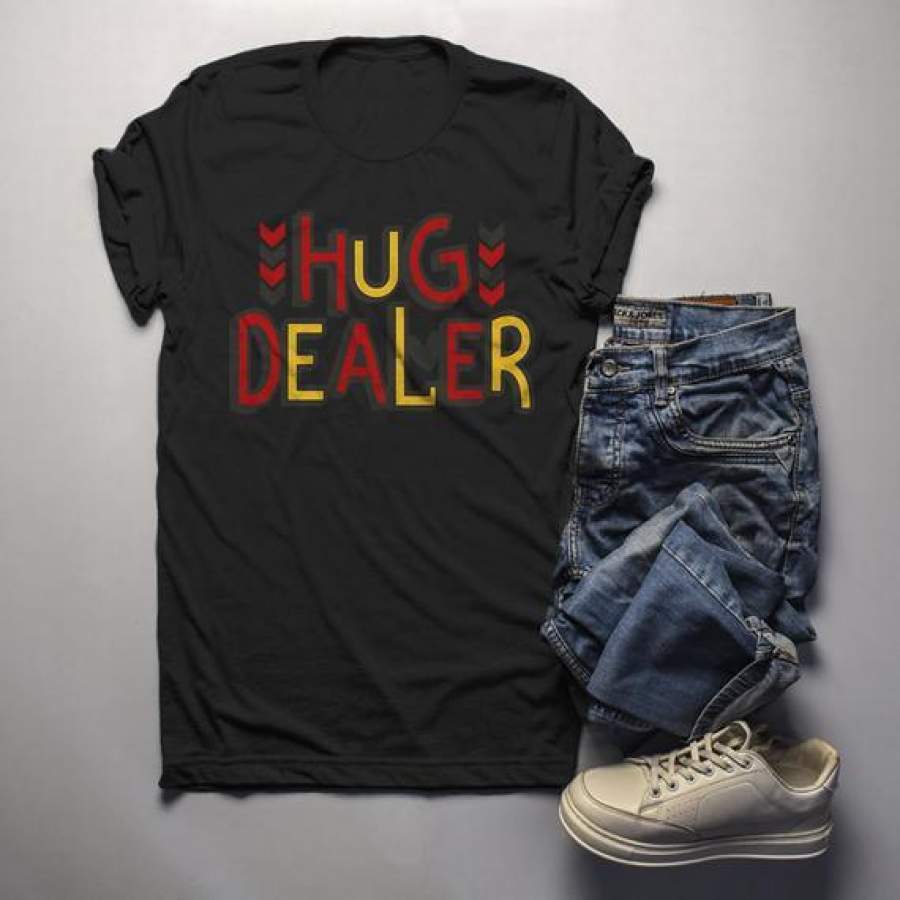 Men’s Funny Valentine’s Day T Shirt Hug Dealer Shirts Funny Valentines Tee Vintage Shirt