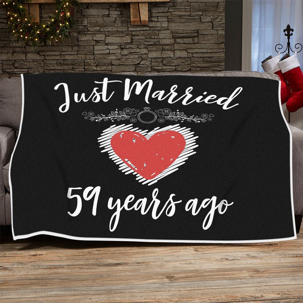 59Th Wedding Anniversary Blanket For Couple, Husband & Wife, Him & Her