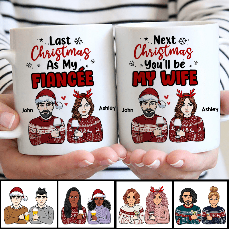 Christmas My Fiancee My Wife Couple Personalized Mug