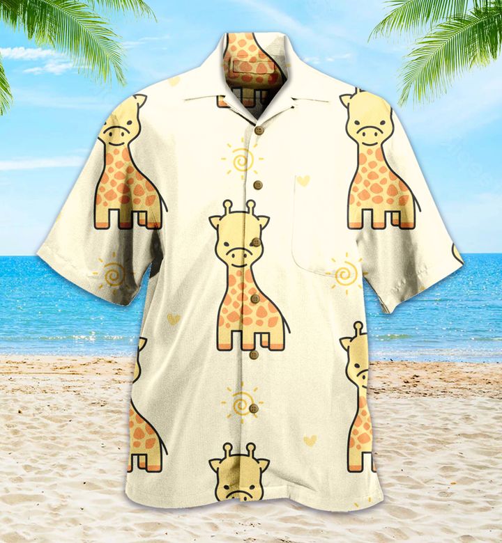 Cute Giraffa Yellow Hawaii Shirt Ha47195