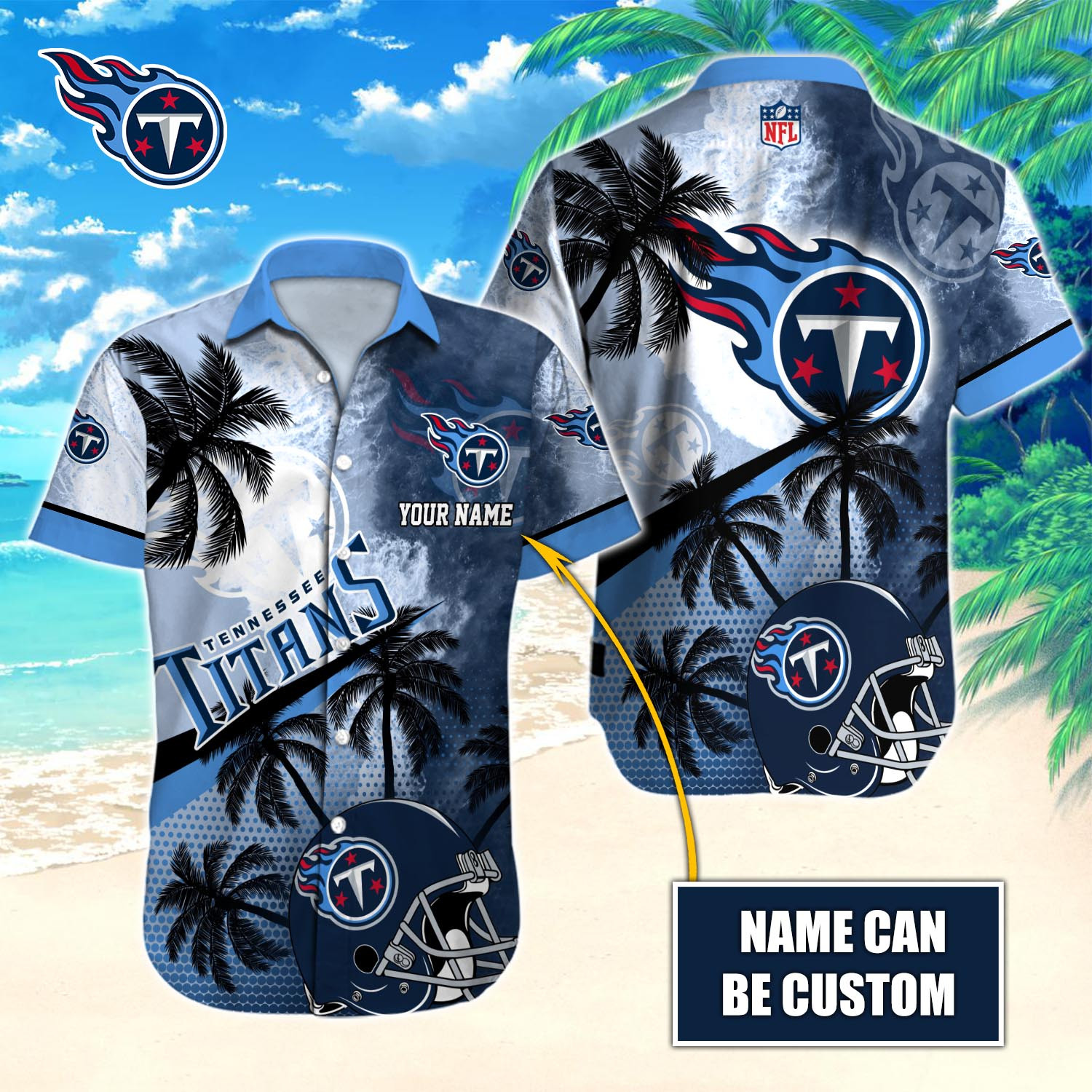 Tennessee Titans Nfl-Hawaiian Shirt Custom T-40151