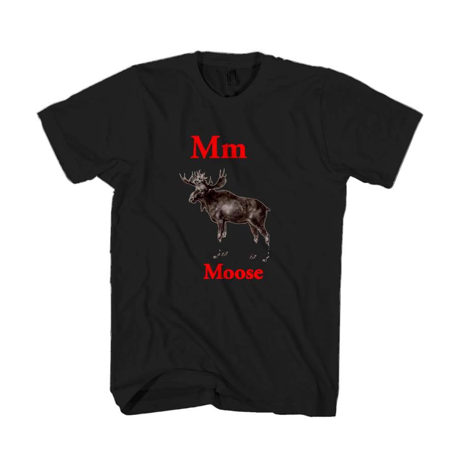 M For Moose Latin English Alphabet Rabbit Skins Vintage Engraving Antique Wood Cut Animal Man’s T-Shirt