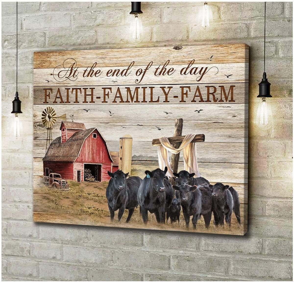 At The End Cow Wall Art Canvas Gift For Family, Wall Art Decor, Canvas Print, Home Decor