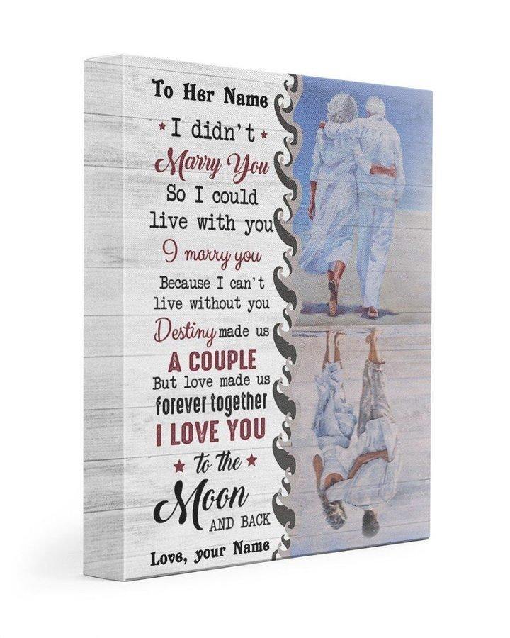 [Personalized Name] Love You To The Moon – Best Gift Idea For Couple, Gift For Home Decor, Gift For Family – Horizontal Canvas Matte Canvas Wall Art